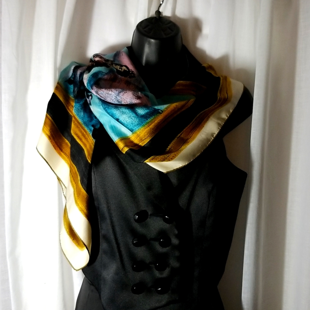 1950's "Jeanne Lanvin" Authentic Vintage Silk Scarf